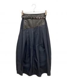3.1 phillip lim（スリーワンフィリップリム）の古着「Belted Leather Skirt」｜ブラック