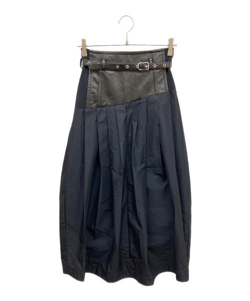 3.1 phillip lim（スリーワンフィリップリム）3.1 phillip lim (スリーワンフィリップリム) Belted Leather Skirt ブラックの古着・服飾アイテム