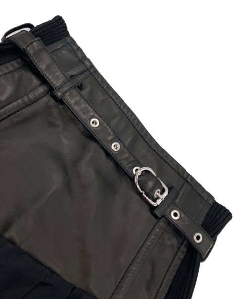 3.1 phillip lim（スリーワンフィリップリム）3.1 phillip lim (スリーワンフィリップリム) Belted Leather Skirt ブラックの古着・服飾アイテム