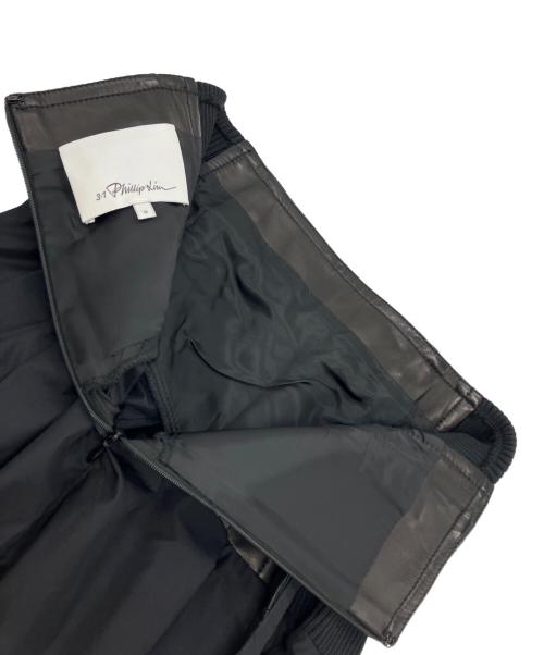 3.1 phillip lim（スリーワンフィリップリム）3.1 phillip lim (スリーワンフィリップリム) Belted Leather Skirt ブラックの古着・服飾アイテム