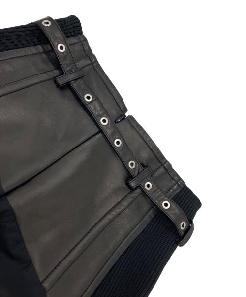 3.1 phillip lim（スリーワンフィリップリム）3.1 phillip lim (スリーワンフィリップリム) Belted Leather Skirt ブラックの古着・服飾アイテム