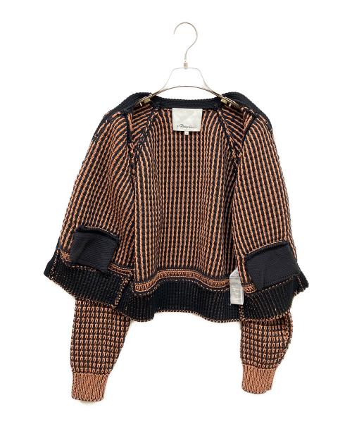 3.1 phillip lim（スリーワンフィリップリム）3.1 phillip lim (スリーワンフィリップリム) バイカラー カーディガン ブラック×オレンジ サイズ:Sの古着・服飾アイテム