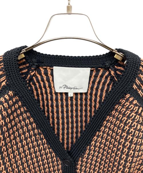 3.1 phillip lim（スリーワンフィリップリム）3.1 phillip lim (スリーワンフィリップリム) バイカラー カーディガン ブラック×オレンジ サイズ:Sの古着・服飾アイテム