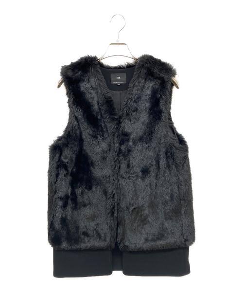 23区（ニジュウサンク）23区 (ニジュウサンク) ECOPEL エコファー コンビ ジレ ブラック サイズ:Mの古着・服飾アイテム