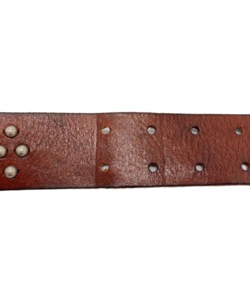 RRL（ダブルアールエル）RRL (ダブルアールエル) スタッズレザーベルト ブラウン サイズ:32の古着・服飾アイテム