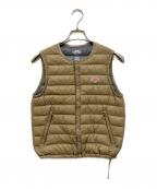 DANTONダントン）の古着「Crew Neck Inner Down Vest」｜ベージュ