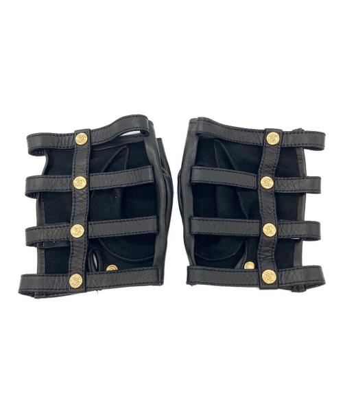 CHANEL（シャネル）CHANEL (シャネル) ココマークボタン レザーグローブ ブラック サイズ:7 2/1の古着・服飾アイテム