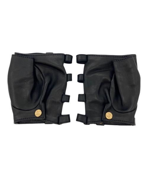 CHANEL（シャネル）CHANEL (シャネル) ココマークボタン レザーグローブ ブラック サイズ:7 2/1の古着・服飾アイテム
