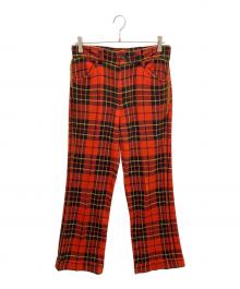 tricot COMME des GARCONS（トリココムデギャルソン）の古着「タータンチェックウールパンツ」｜レッド