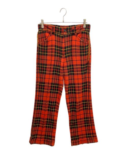 tricot COMME des GARCONS（トリココムデギャルソン）tricot COMME des GARCONS (トリココムデギャルソン) タータンチェックウールパンツ レッド サイズ:Sの古着・服飾アイテム