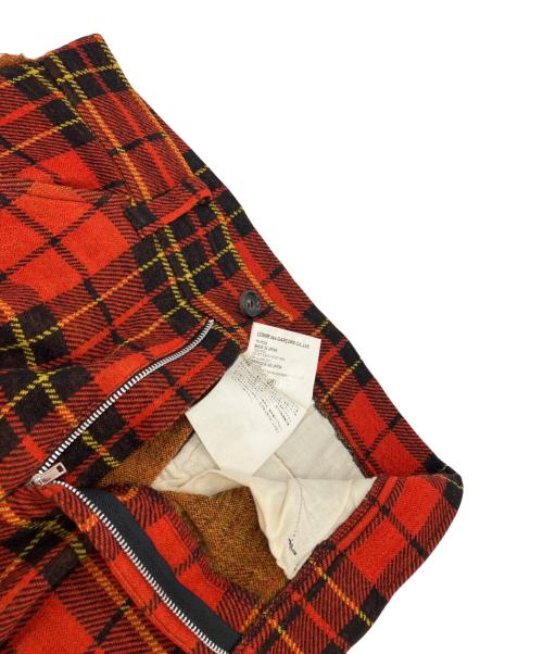 tricot COMME des GARCONS（トリココムデギャルソン）tricot COMME des GARCONS (トリココムデギャルソン) タータンチェックウールパンツ レッド サイズ:Sの古着・服飾アイテム