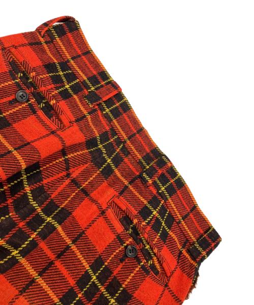 tricot COMME des GARCONS（トリココムデギャルソン）tricot COMME des GARCONS (トリココムデギャルソン) タータンチェックウールパンツ レッド サイズ:Sの古着・服飾アイテム