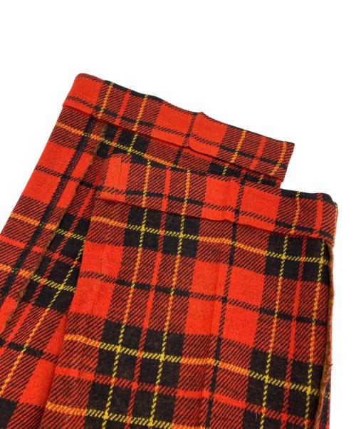 tricot COMME des GARCONS（トリココムデギャルソン）tricot COMME des GARCONS (トリココムデギャルソン) タータンチェックウールパンツ レッド サイズ:Sの古着・服飾アイテム