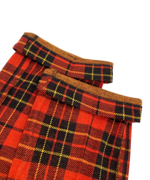 tricot COMME des GARCONS（トリココムデギャルソン）tricot COMME des GARCONS (トリココムデギャルソン) タータンチェックウールパンツ レッド サイズ:Sの古着・服飾アイテム