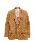 COMME des GARCONS HOMME PLUSコムデギャルソンオムプリュス）の古着「サイケデリック柄 テーラードジャケット」｜オレンジ