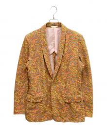 COMME des GARCONS HOMME PLUS（コムデギャルソンオムプリュス）の古着「サイケデリック柄 テーラードジャケット」｜オレンジ
