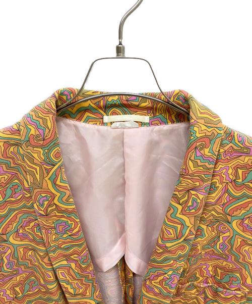 COMME des GARCONS HOMME PLUS（コムデギャルソンオムプリュス）COMME des GARCONS HOMME PLUS (コムデギャルソンオムプリュス) サイケデリック柄 テーラードジャケット オレンジ サイズ:Mの古着・服飾アイテム