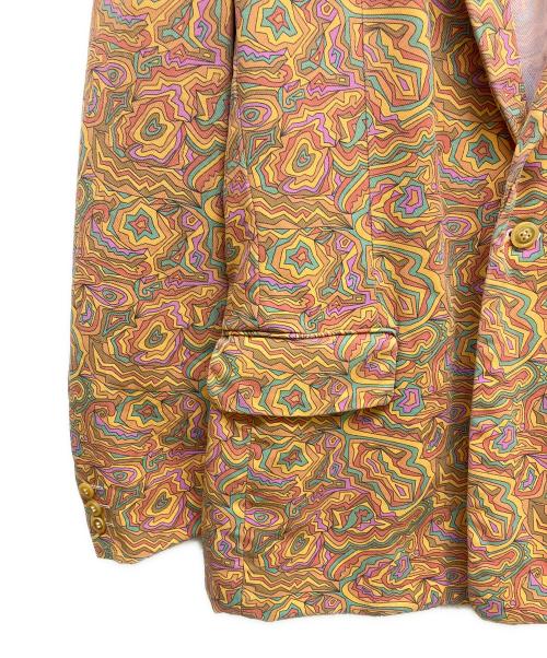 COMME des GARCONS HOMME PLUS（コムデギャルソンオムプリュス）COMME des GARCONS HOMME PLUS (コムデギャルソンオムプリュス) サイケデリック柄 テーラードジャケット オレンジ サイズ:Mの古着・服飾アイテム