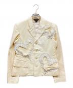 COMME des GARCONSコムデギャルソン）の古着「ハートデザインフェイクレザージャケット」｜ホワイト