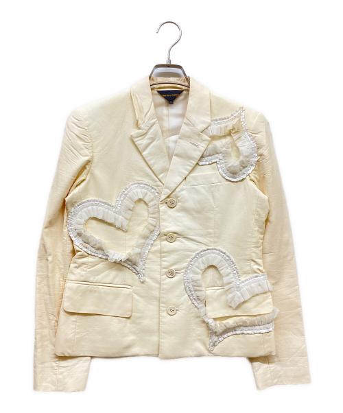 COMME des GARCONS（コムデギャルソン）COMME des GARCONS (コムデギャルソン) ハートデザインフェイクレザージャケット ホワイト サイズ:SIZE Sの古着・服飾アイテム