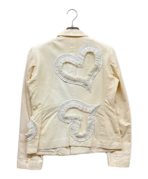 COMME des GARCONS（コムデギャルソン）COMME des GARCONS (コムデギャルソン) ハートデザインフェイクレザージャケット ホワイト サイズ:SIZE Sの古着・服飾アイテム