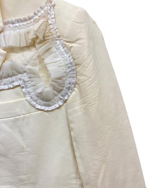 COMME des GARCONS（コムデギャルソン）COMME des GARCONS (コムデギャルソン) ハートデザインフェイクレザージャケット ホワイト サイズ:SIZE Sの古着・服飾アイテム