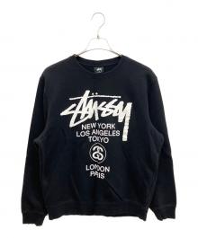 stussy（ステューシー）の古着「LOGO CREW SWEAT」｜ブラック