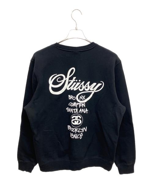 stussy（ステューシー）stussy (ステューシー) LOGO CREW SWEAT ブラック サイズ:Mの古着・服飾アイテム