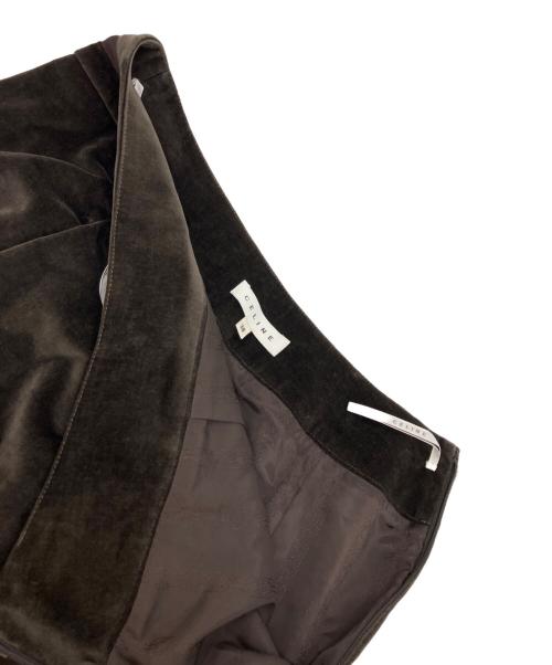 CELINE（セリーヌ）CELINE (セリーヌ) ベルベットスカート ブラウン サイズ:38の古着・服飾アイテム