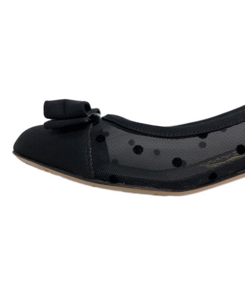 Salvatore Ferragamo（サルヴァトーレ フェラガモ）Salvatore Ferragamo (サルヴァトーレ フェラガモ) ヴァラリボンメッシュパンプス ブラック サイズ:5Dの古着・服飾アイテム