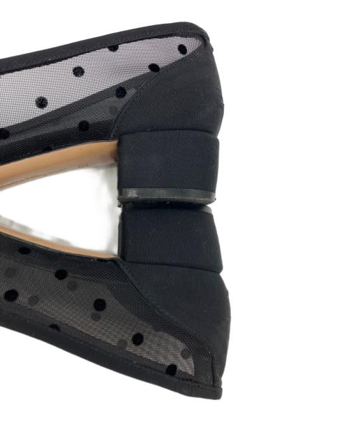 Salvatore Ferragamo（サルヴァトーレ フェラガモ）Salvatore Ferragamo (サルヴァトーレ フェラガモ) ヴァラリボンメッシュパンプス ブラック サイズ:5Dの古着・服飾アイテム