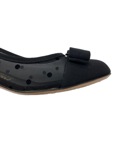 Salvatore Ferragamo（サルヴァトーレ フェラガモ）Salvatore Ferragamo (サルヴァトーレ フェラガモ) ヴァラリボンメッシュパンプス ブラック サイズ:5Dの古着・服飾アイテム