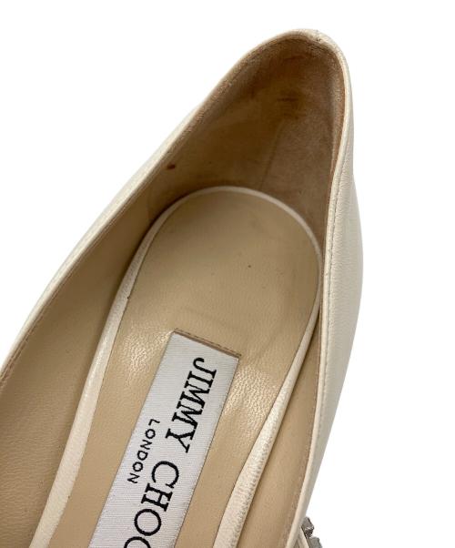JIMMY CHOO（ジミーチュウ）JIMMY CHOO (ジミーチュウ) ポインテッドトゥパンプス ホワイト サイズ:36 1/2の古着・服飾アイテム