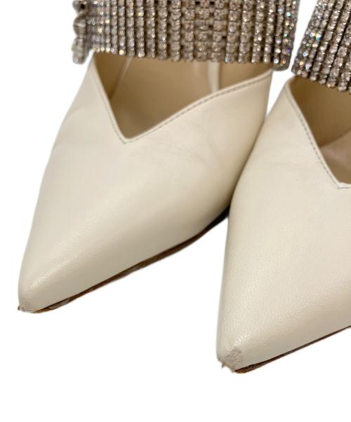 JIMMY CHOO（ジミーチュウ）JIMMY CHOO (ジミーチュウ) ポインテッドトゥパンプス ホワイト サイズ:36 1/2の古着・服飾アイテム