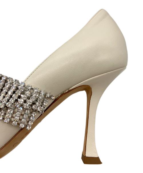 JIMMY CHOO（ジミーチュウ）JIMMY CHOO (ジミーチュウ) ポインテッドトゥパンプス ホワイト サイズ:36 1/2の古着・服飾アイテム