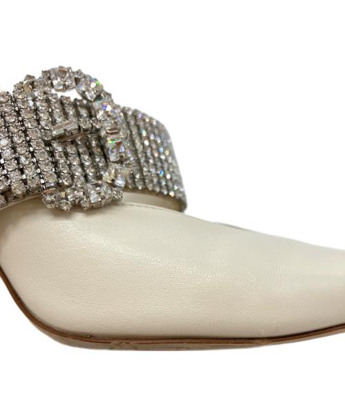 JIMMY CHOO（ジミーチュウ）JIMMY CHOO (ジミーチュウ) ポインテッドトゥパンプス ホワイト サイズ:36 1/2の古着・服飾アイテム