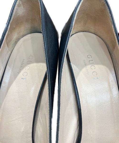 GUCCI（グッチ）GUCCI (グッチ) スクエアトゥ チャンキーヒール パンプス ブラック サイズ:35 1/2の古着・服飾アイテム