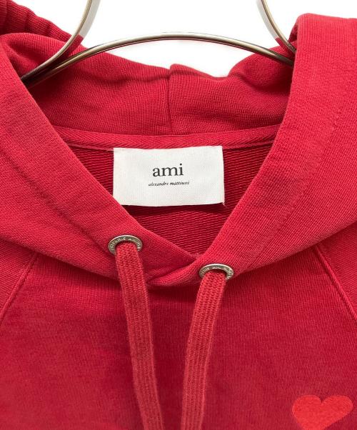 AMI Alexandre Mattiussi（アミアレクサンドルマテュッシ）AMI Alexandre Mattiussi (アミアレクサンドルマテュッシ) ロゴ刺繍パーカー レッド サイズ:Mの古着・服飾アイテム