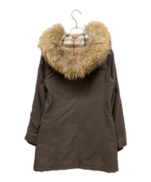 BURBERRY LONDON（バーバリーロンドン）BURBERRY LONDON (バーバリーロンドン) ファー付裏ノバチェック中綿コート ブラウン サイズ:XSの古着・服飾アイテム