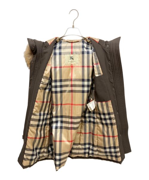 BURBERRY LONDON（バーバリーロンドン）BURBERRY LONDON (バーバリーロンドン) ファー付裏ノバチェック中綿コート ブラウン サイズ:XSの古着・服飾アイテム