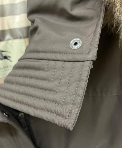 BURBERRY LONDON（バーバリーロンドン）BURBERRY LONDON (バーバリーロンドン) ファー付裏ノバチェック中綿コート ブラウン サイズ:XSの古着・服飾アイテム