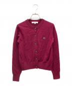 maison kitsuneメゾンキツネ）の古着「フォックスヘッド パッチ レギュラー カーディガン」｜ワインレッド