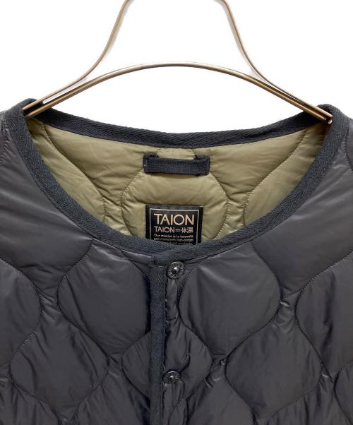 TAION（タイオン）TAION (タイオン) ミリタリー オーバーサイズクルーネック ダウンコート ブラック サイズ:Sの古着・服飾アイテム