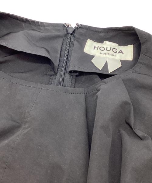 HOUGA（ホウガ）HOUGA (ホウガ) ギャザードレープピーチスキンドレス ブラック サイズ:-の古着・服飾アイテム