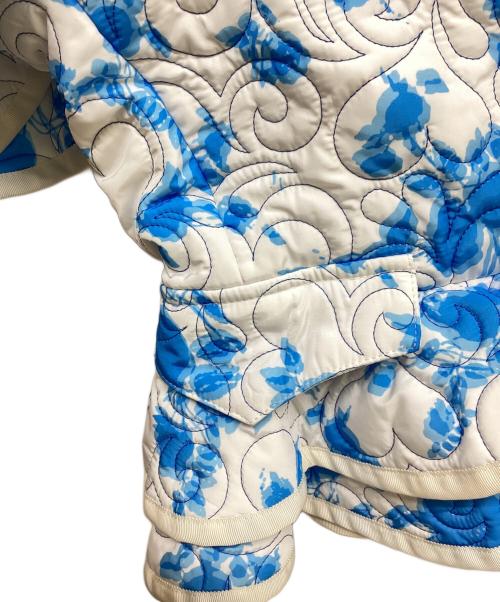VIVIANO（ヴィヴィアーノ）VIVIANO (ヴィヴィアーノ) quilted ruffle bustier ホワイト×ブルー サイズ:Freeの古着・服飾アイテム