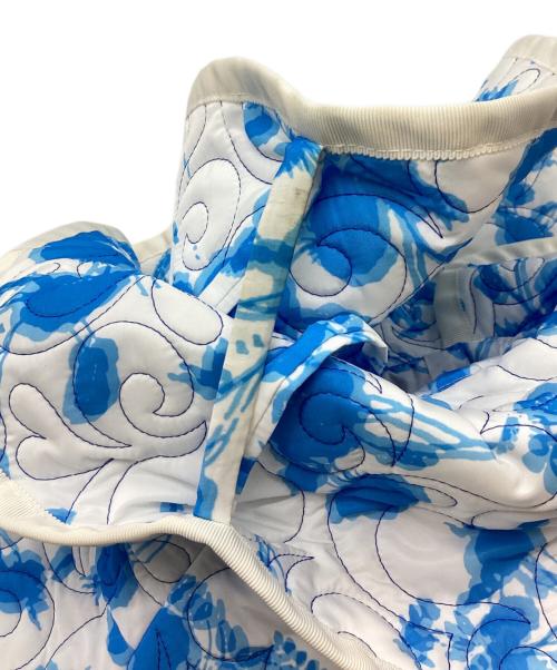 VIVIANO（ヴィヴィアーノ）VIVIANO (ヴィヴィアーノ) quilted ruffle bustier ホワイト×ブルー サイズ:Freeの古着・服飾アイテム