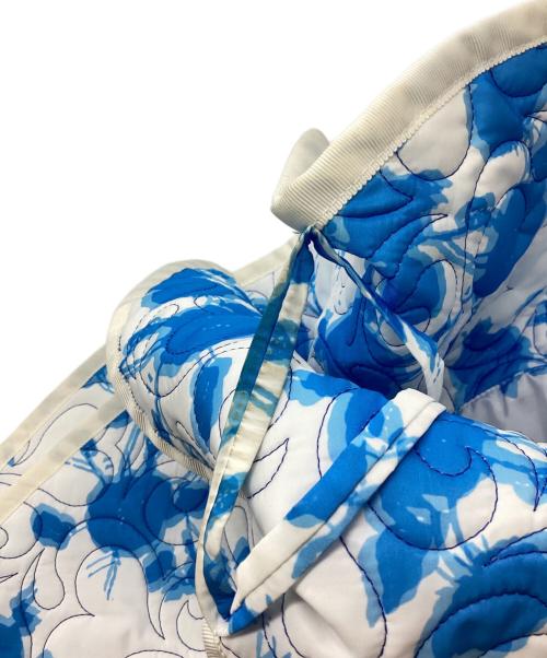 VIVIANO（ヴィヴィアーノ）VIVIANO (ヴィヴィアーノ) quilted ruffle bustier ホワイト×ブルー サイズ:Freeの古着・服飾アイテム
