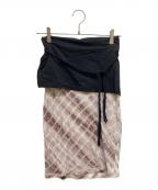 PERVERZEパーバーズ）の古着「Braid Belt Layered Skirt」｜ブラウン