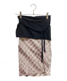 PERVERZE（パーバーズ）の古着「Braid Belt Layered Skirt」｜ブラウン