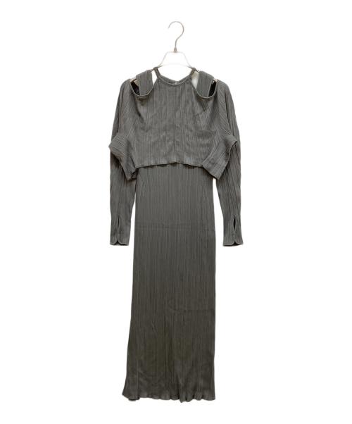 Mame Kurogouchi（マメクロゴウチ）Mame Kurogouchi (マメクロゴウチ) Random Ribbed Organic Cotton 2way Dress グレー サイズ:2の古着・服飾アイテム